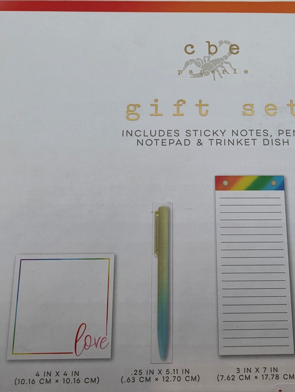 Cbe Paper Co. Pastel Rainbow Gift Set – Mint Pen, Notepads & Trinket Dish - Picture 2 of 2